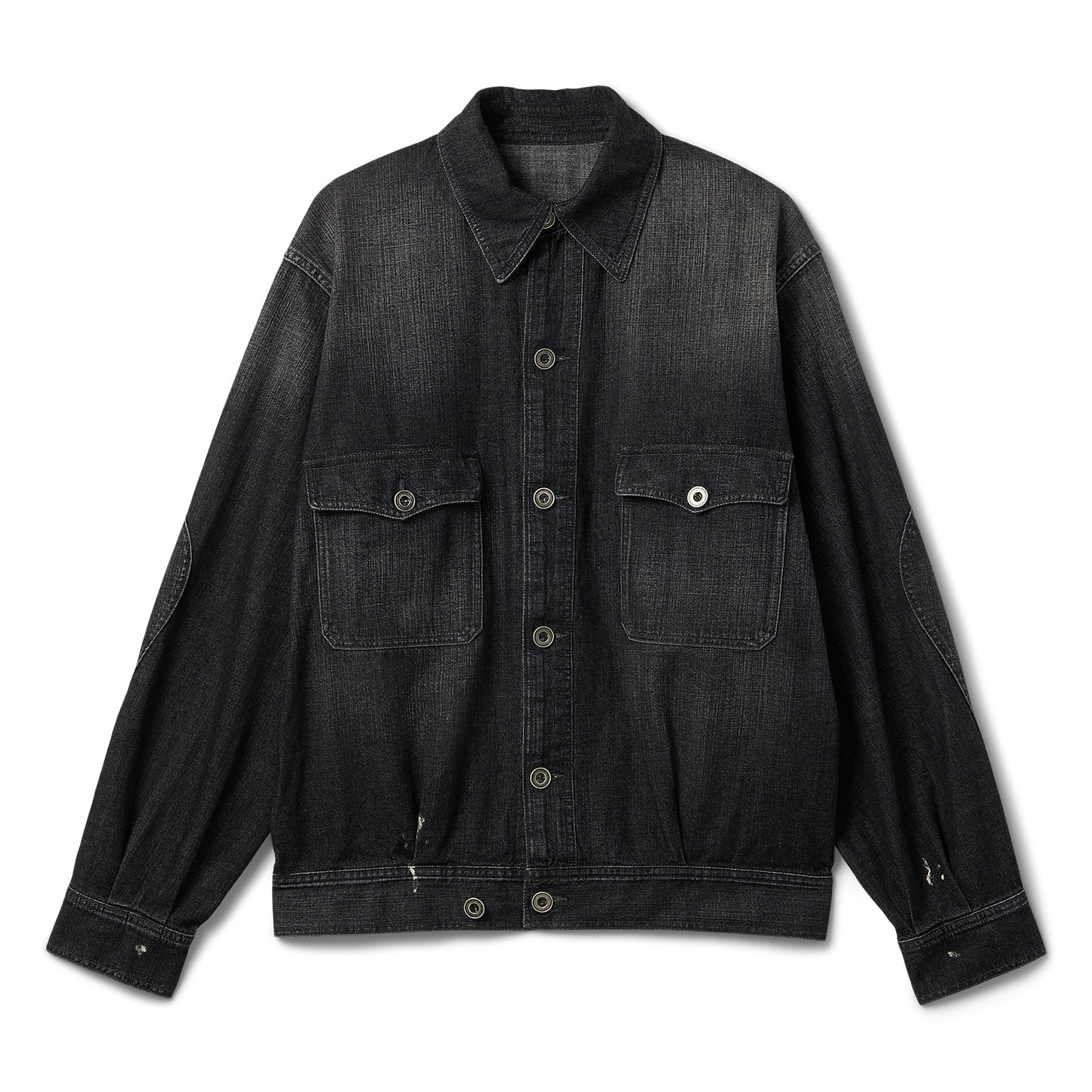 Maison Margiela Distressed Trucker Denim Jacket (Black)