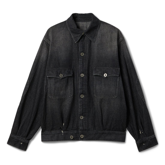 Maison Margiela Distressed Trucker Denim Jacket (Black)