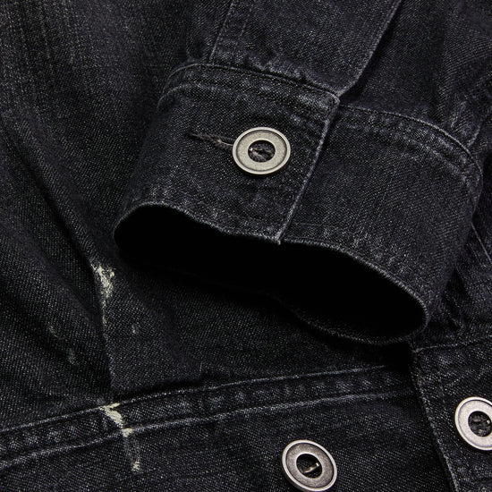 Maison Margiela Distressed Trucker Denim Jacket (Black)