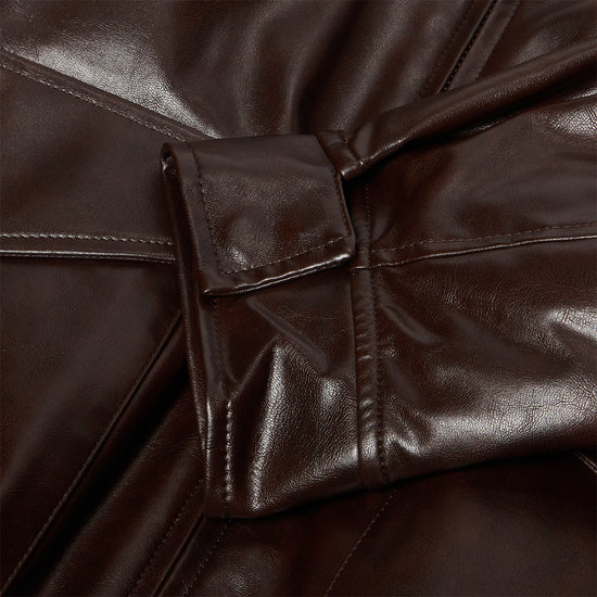 MM6 Maison Margiela Faux Leather Jacket (Burgundy)