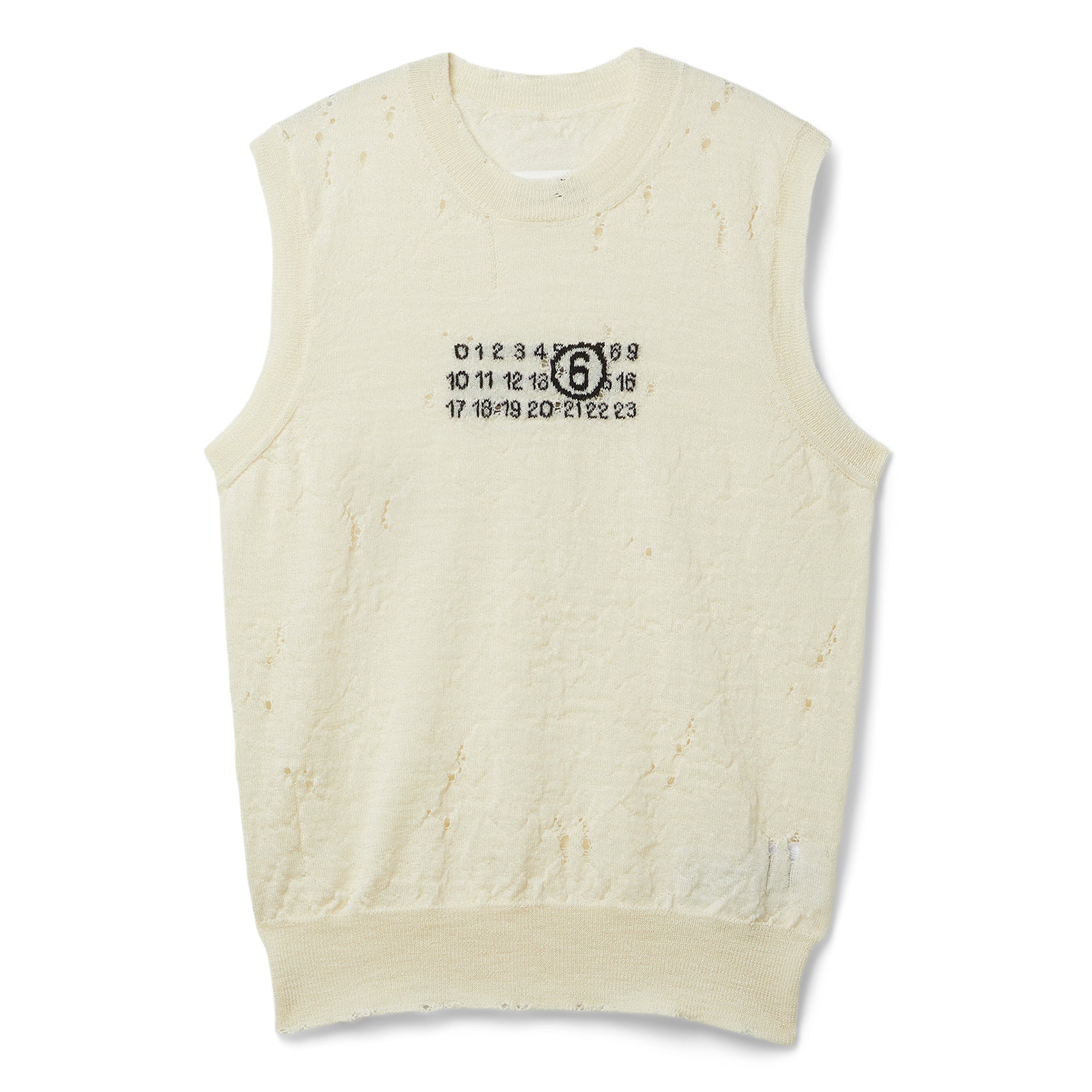 限定版 MM6 White (Off Vest Sweater Gilet Numeric Margiela Maison トップス