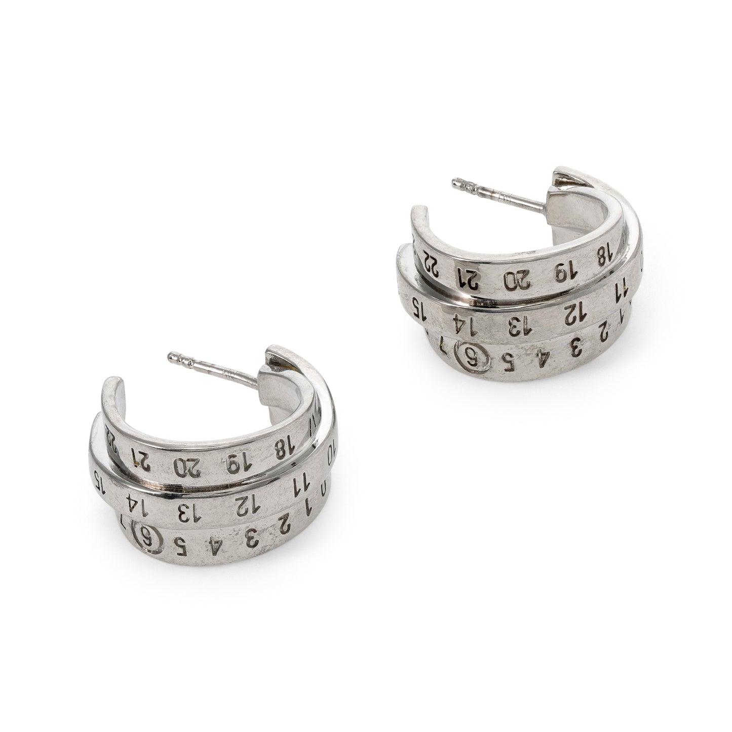 MM6 Maison Margiela Numeric Earrings (Polished Palladio)