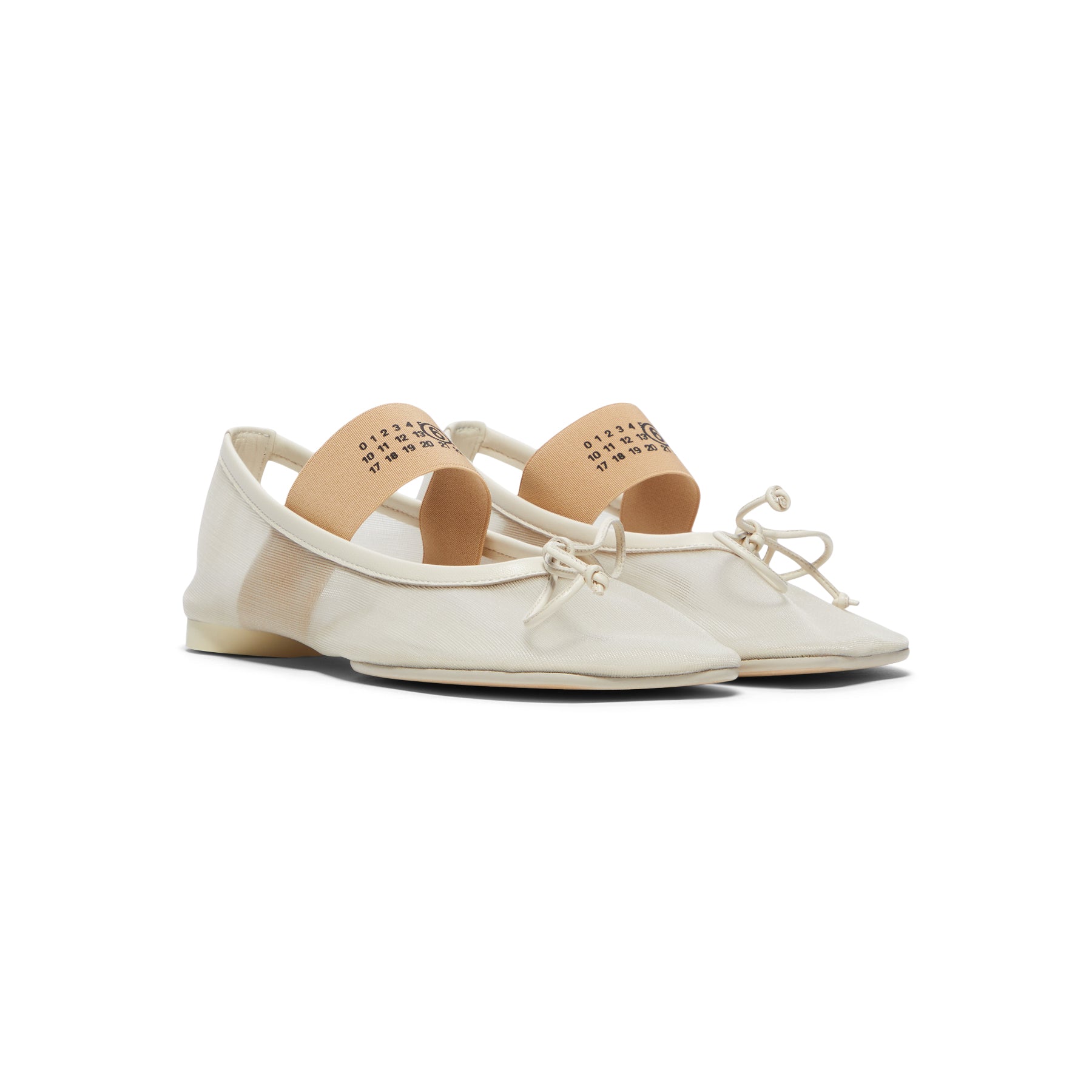 MM6 Maison Margiela Anatomic Numeric Ballerinas (Bleached sand)