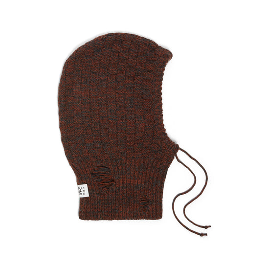 MM6 Maison Margiela Wool Blend Hood (Dark Grey Melange/Brown)