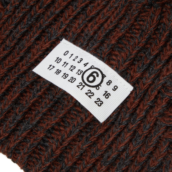 MM6 Maison Margiela Wool Blend Hood (Dark Grey Melange/Brown)