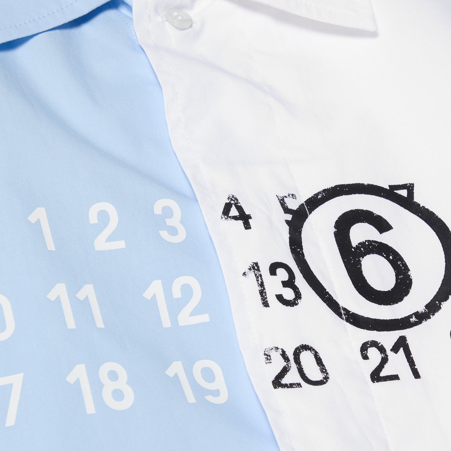 MM6 Maison Margiela Kids Colorblock Shirt (Blue/White)