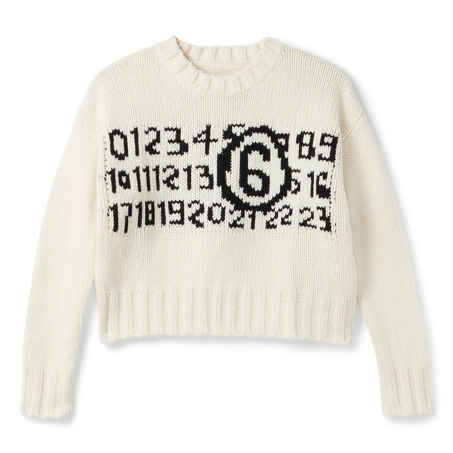 MM6 Maison Margiela Numeric Logo Sweater (Off White)