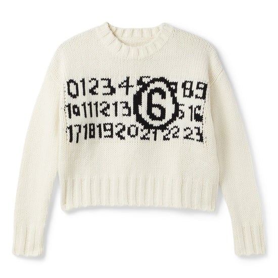 MM6 Maison Margiela Numeric Logo Sweater (Off White)