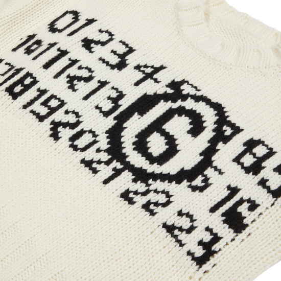 MM6 Maison Margiela Numeric Logo Sweater (Off White)