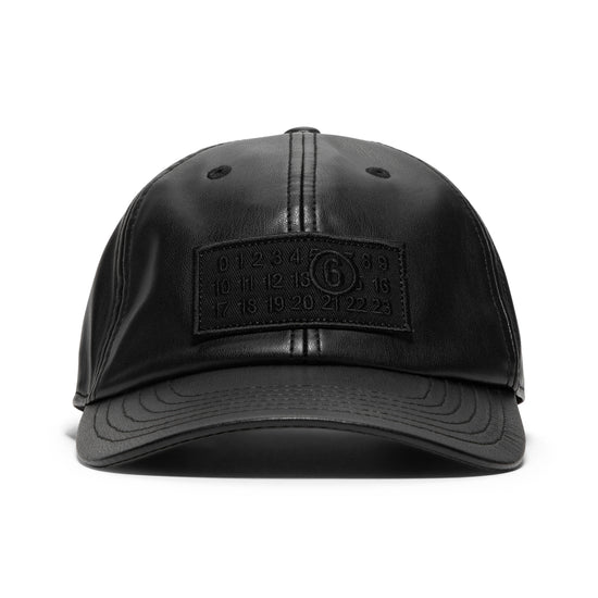 MM6 Maison Margiela Kids Leather Hat (Black)
