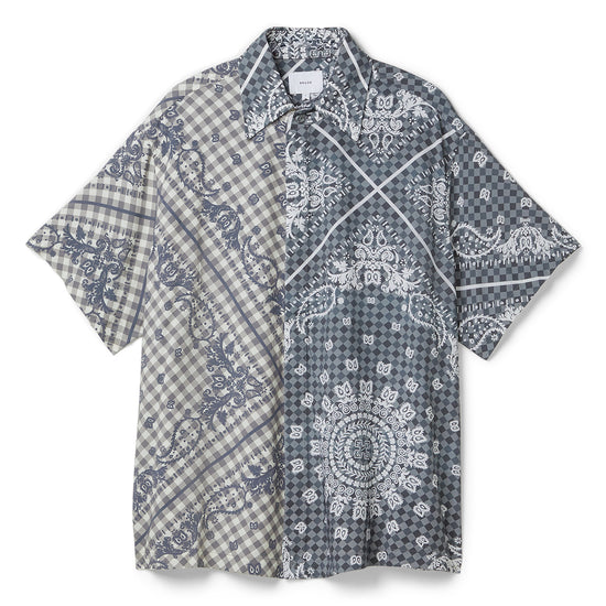 Rhude Split Gingham Bandana Button Up Shirt (Black/White)