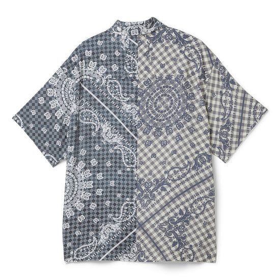 Rhude Split Gingham Bandana Button Up Shirt (Black/White)