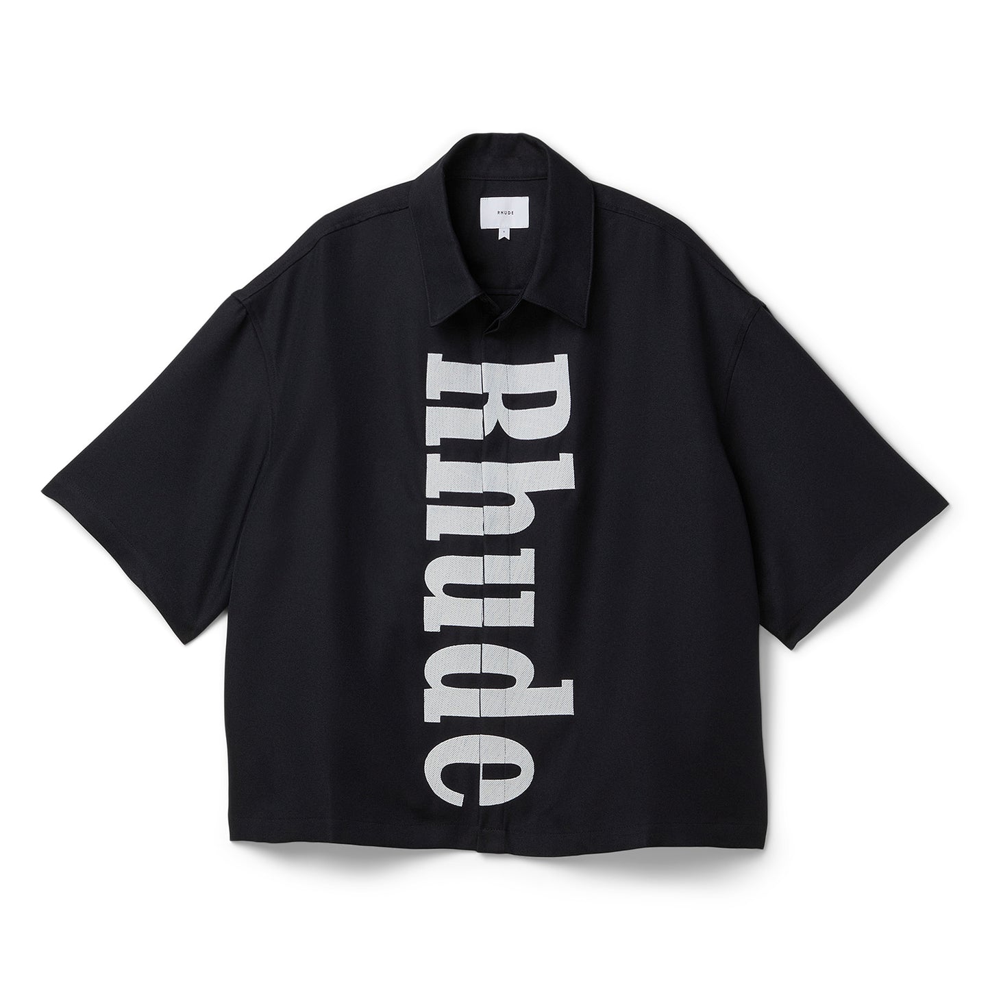 Rhude Center Logo Button Up Shirt (Black/White)