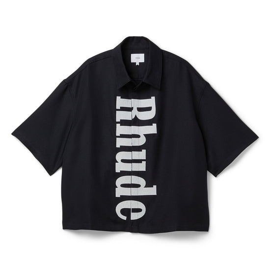 Rhude Center Logo Button Up Shirt (Black/White)