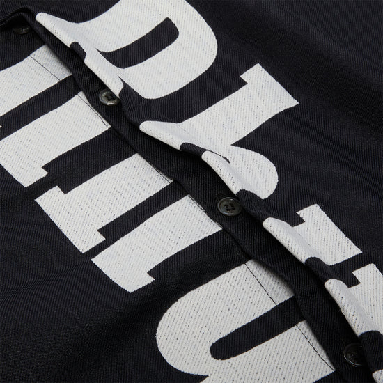 Rhude Center Logo Button Up Shirt (Black/White)