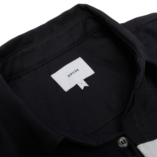 Rhude Center Logo Button Up Shirt (Black/White)