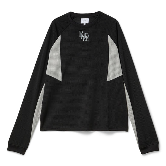 Rhude Mesh Moto Long Sleeve Shirt (Black/Grey)