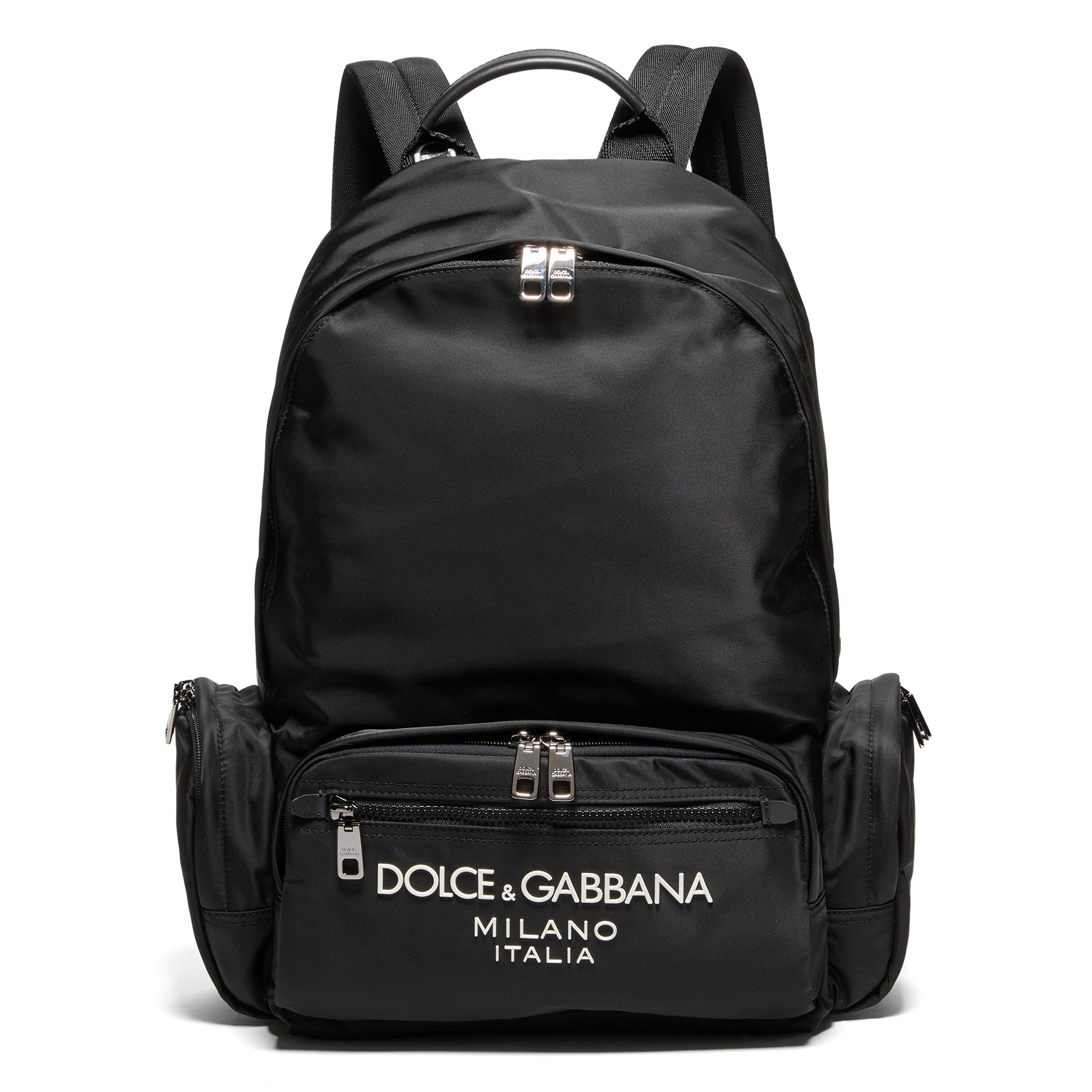 DOLCE & GABBANA Black Brown Perforated Leather Overnight Backpack Bag main image 1