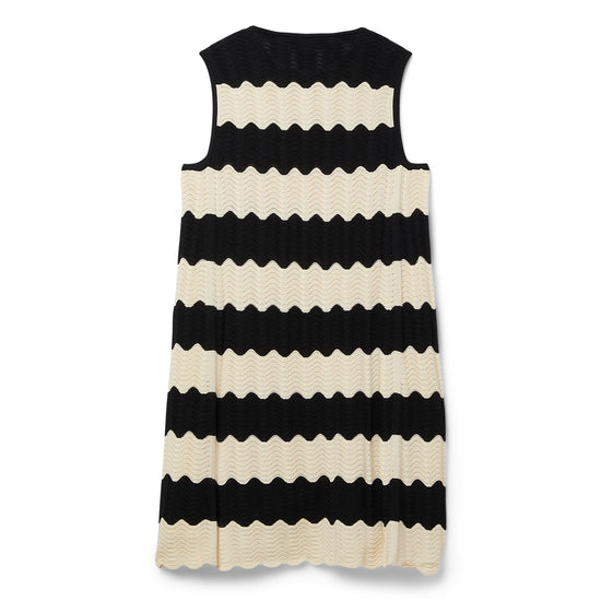 Simon Miller Moji Knit Mini Dress (Black/Macadamia Wave Stripe)