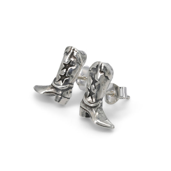 TwoJeys Boot Stud Earrings (Silver)