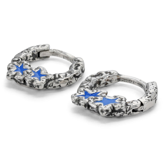 TwoJeys Blue Melted Stars Earrings (Silver)