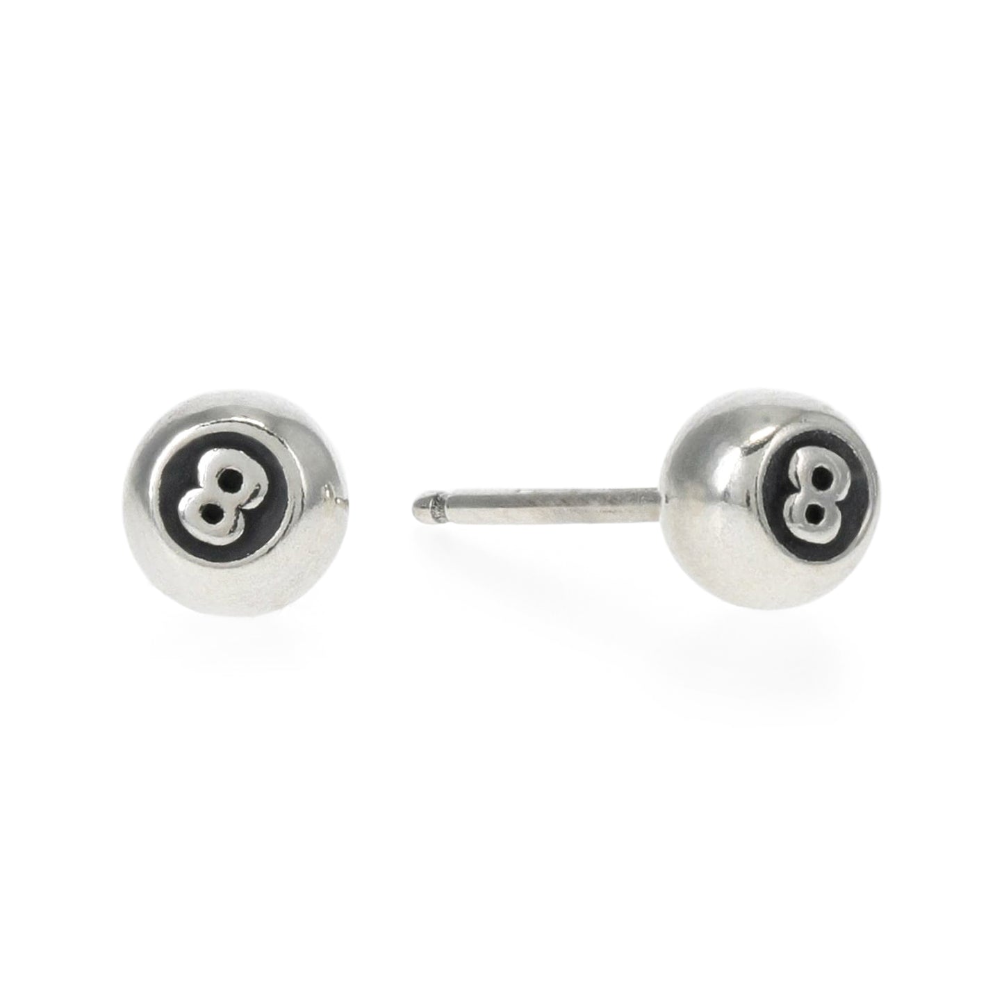 TwoJeys 8 Ball Earrings (Silver)