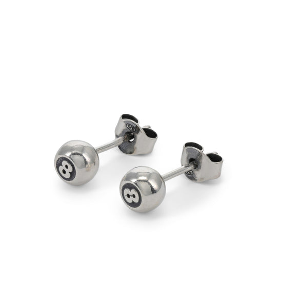 TwoJeys 8 Ball Earrings (Silver)