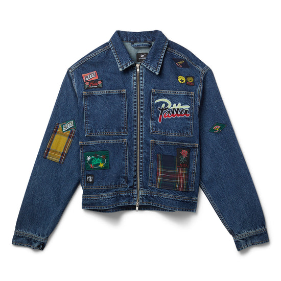 Patta Whole Lotta Labels Denim Jacket (Blue Denim)