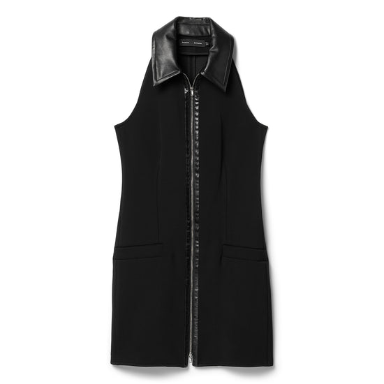 Proenza Schouler Emi Dress in Bi-Stretch Suiting (Black)