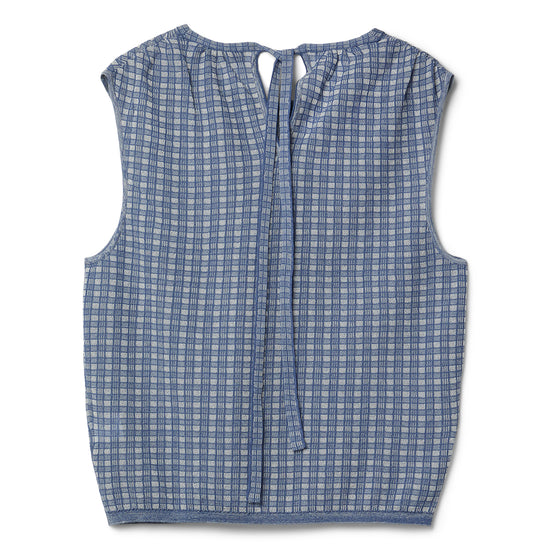 Proenza Schouler White Label Bradley Plaid Knit Crewneck (Off White/Denim)