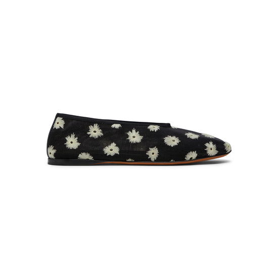 Proenza Schouler Tee Embroidered Stretch Mesh Slippers (Black/Resin)