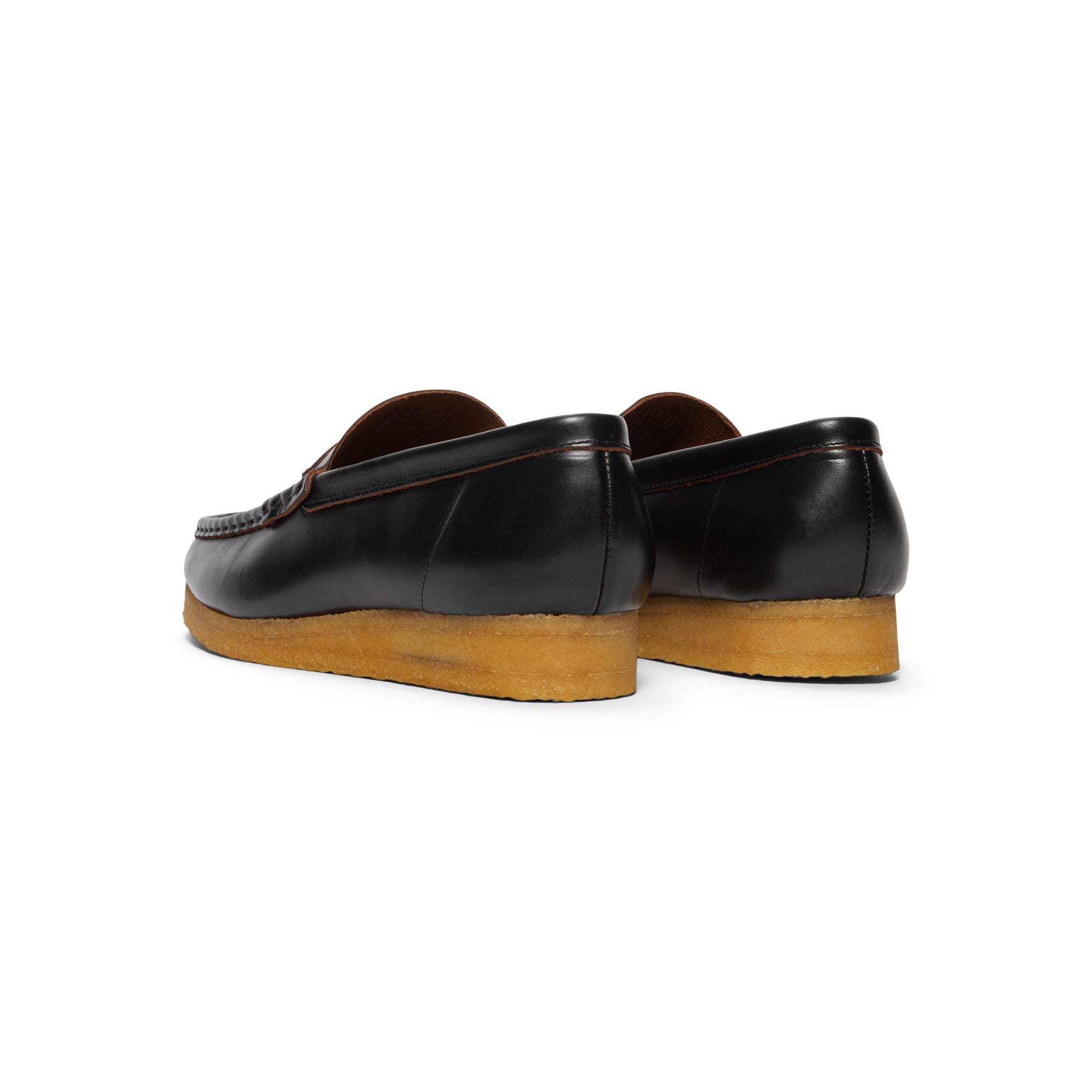 Clarks Wallabee Penny Loafer  (Black Smooth Leather)