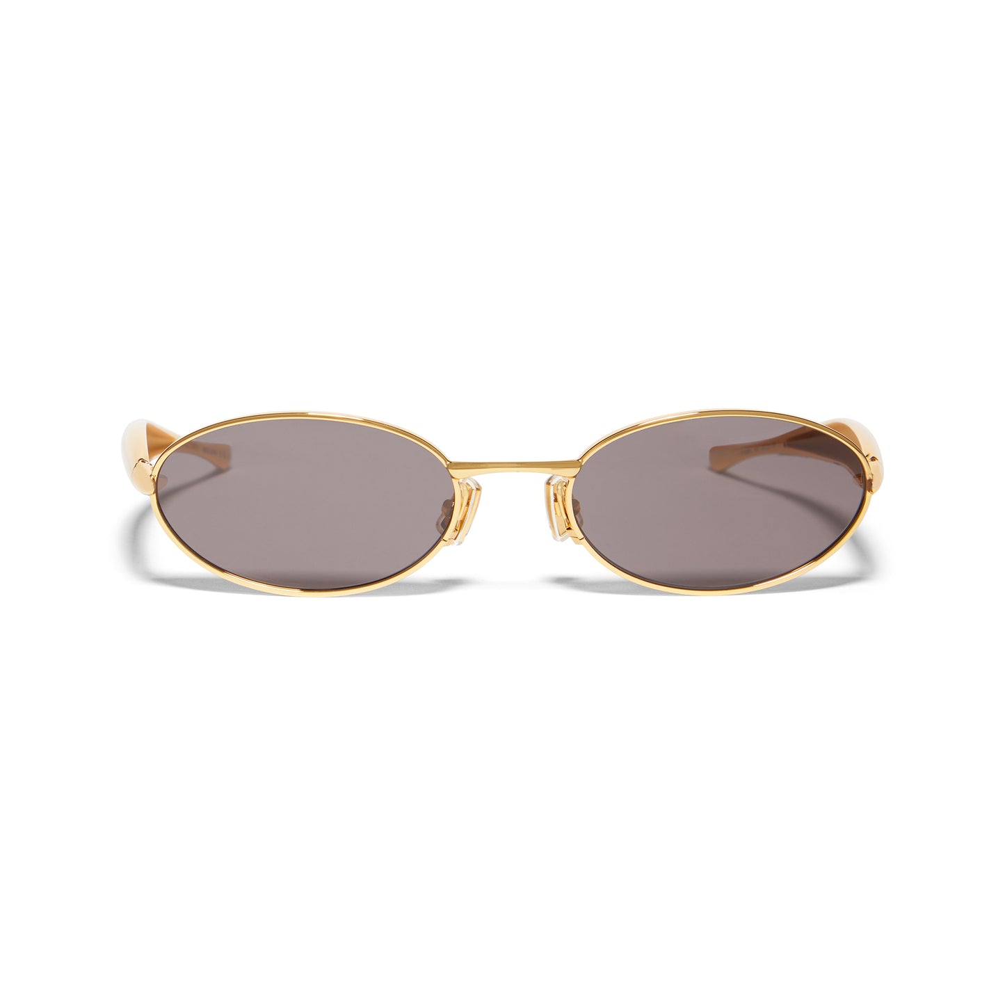 Bottega Veneta Sardine Oval Sunglasses (Gold/Grey)