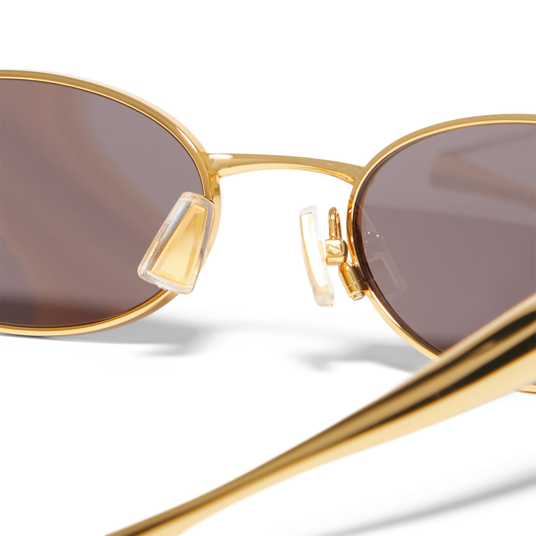 Bottega Veneta Sardine Oval Sunglasses (Gold/Grey)