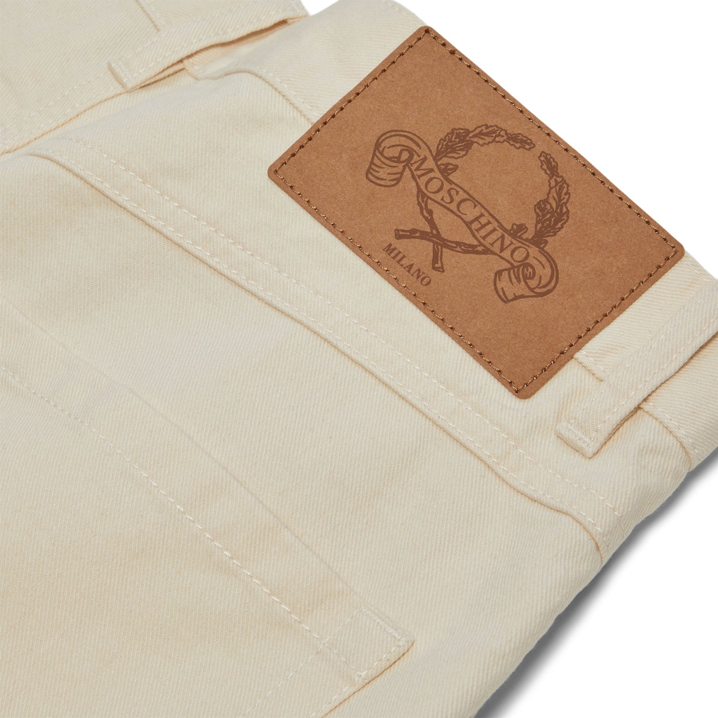 Moschino Trench Gabardine Trousers (Ivory)
