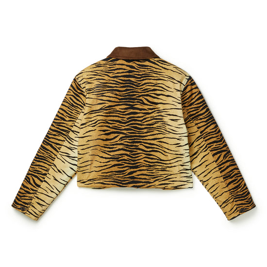 Moschino Jeans Printed Cotton Gabardine Jacket (Multi Brown)