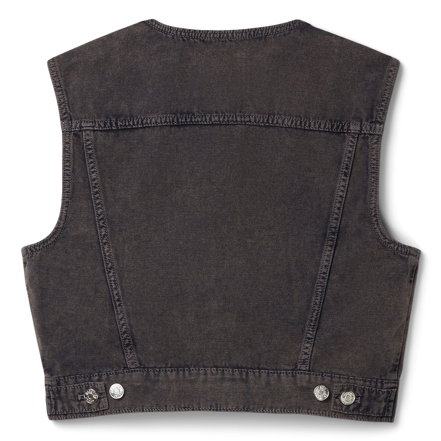 Moschino Jeans Overtinted Cotton Canvas Vest (Dark Grey)