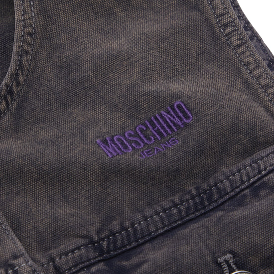 Moschino Jeans Overtinted Cotton Canvas Vest (Dark Grey)
