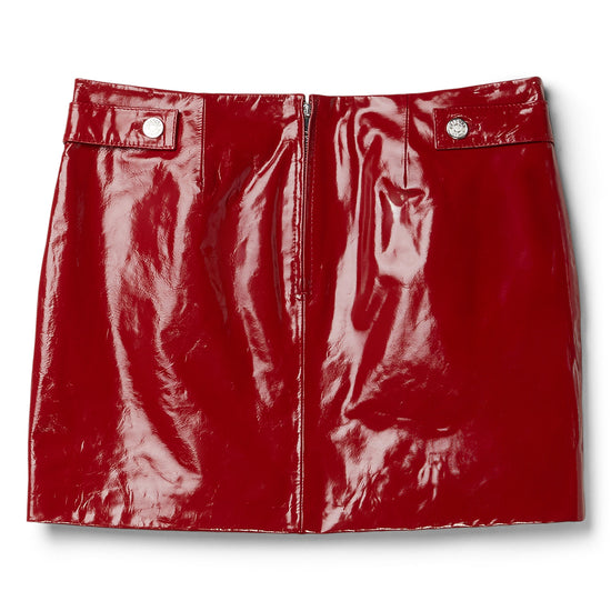 Moschino Jeans Patent Leather Mini Skirt (Red)