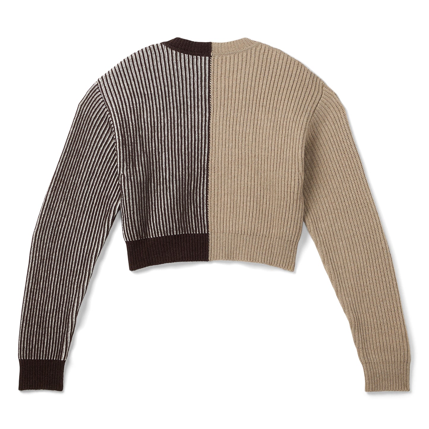 Moschino Jeans Two Tone Cashmere Sweater (Brown)