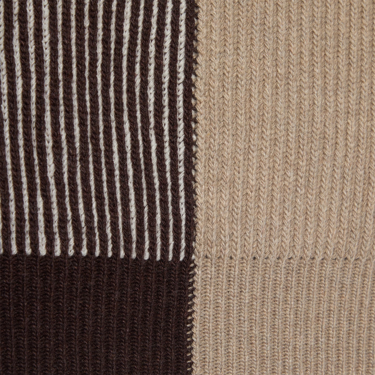 Moschino Jeans Two Tone Cashmere Sweater (Brown)