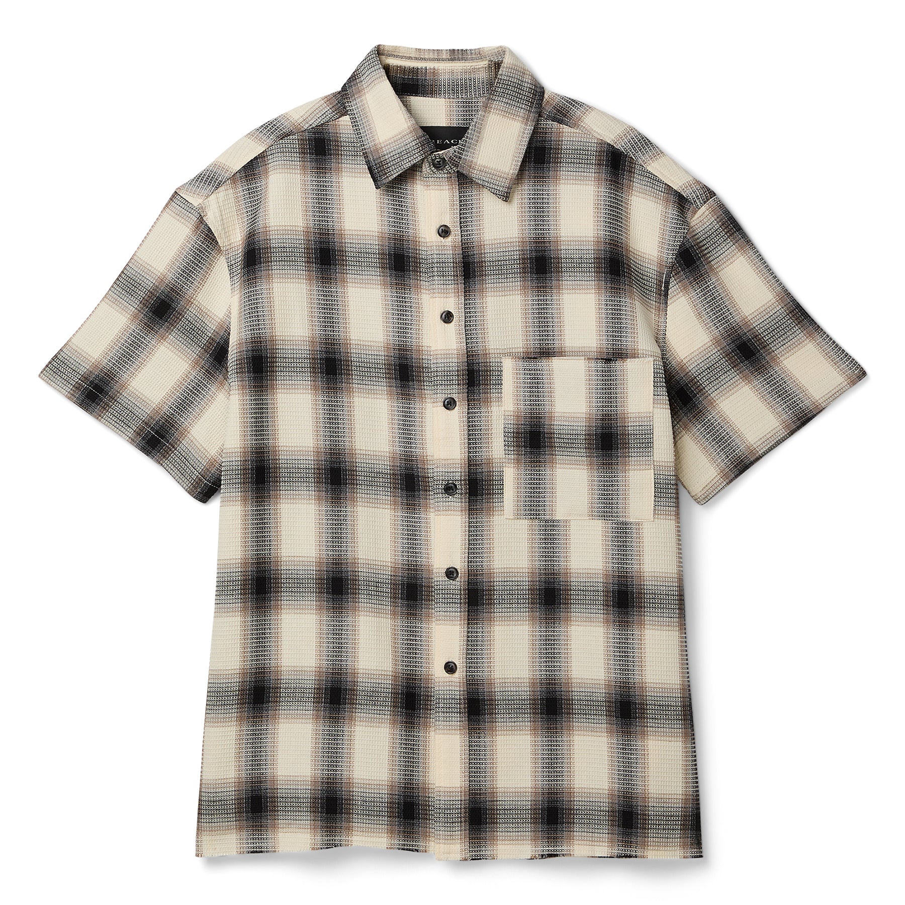 Beach Brains Hold Short Sleeve Shirt (Black/Brown check)
