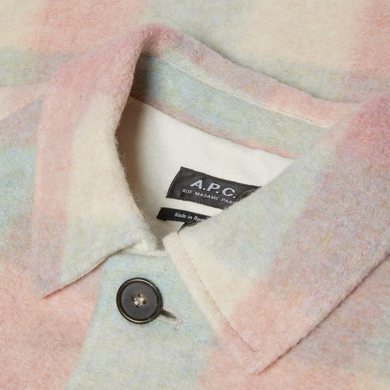 A.P.C. Emile Wool Checkered Shirt Jacket (Rose)