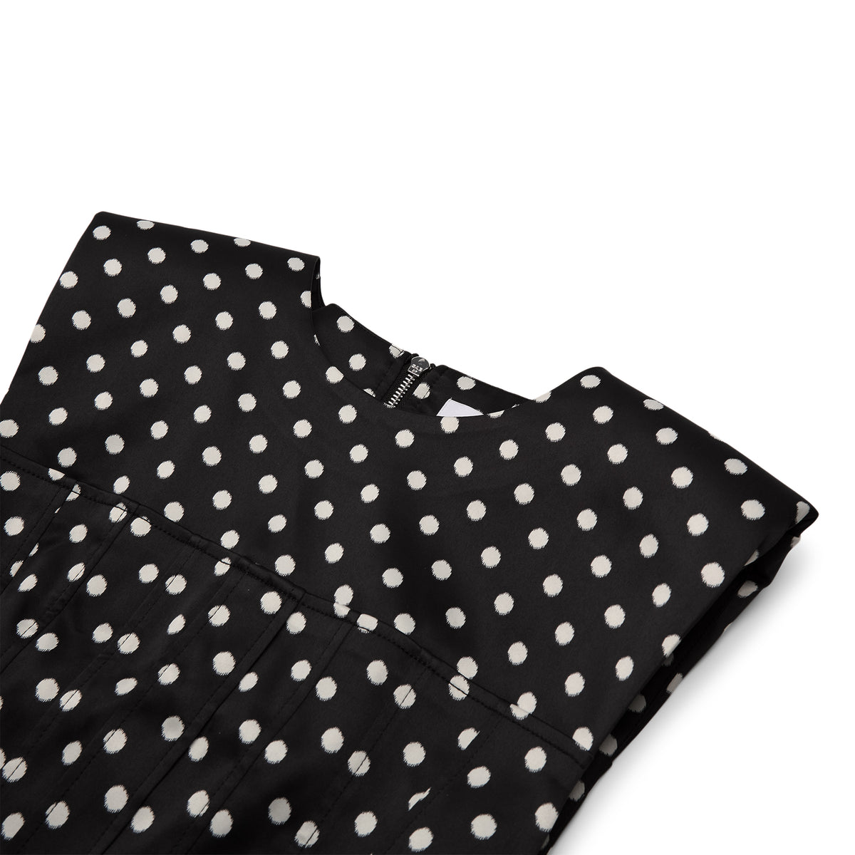 GANNI Printed Double Satin Corset Top (Black)