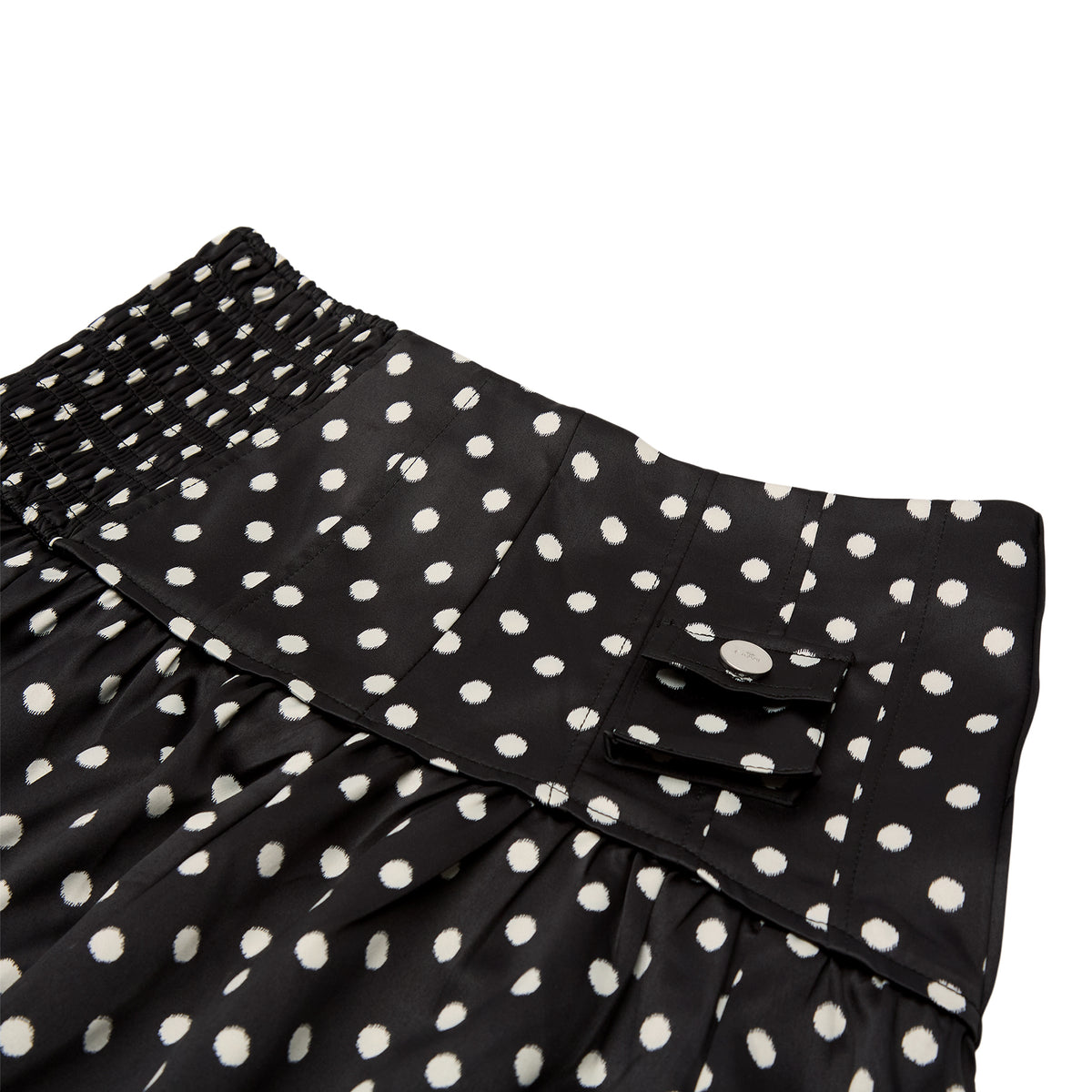 GANNI Printed Double Satin Corset Skirt (Black)