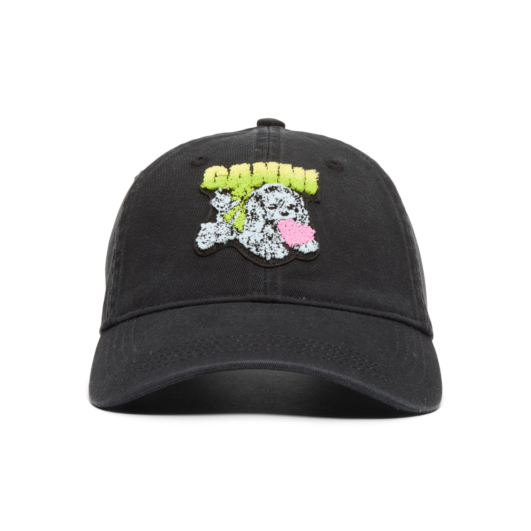 GANNI Washed Cotton Canvas Puppy Cap (Washed Black/Black)