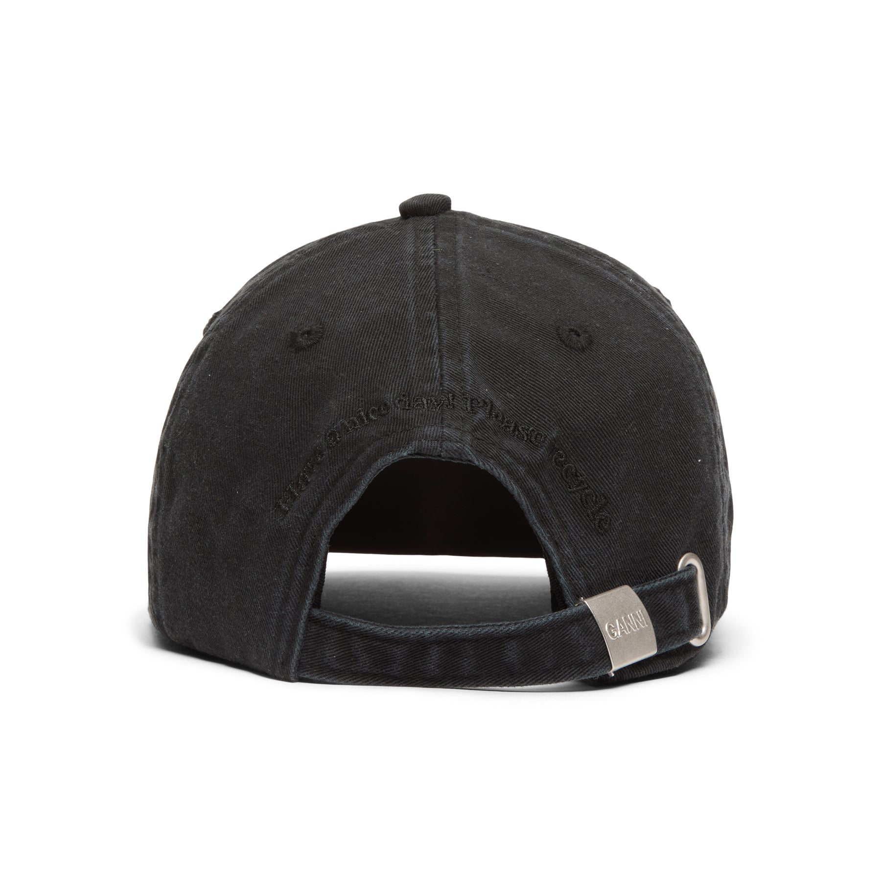 GANNI Washed Cotton Canvas Puppy Cap (Washed Black/Black)