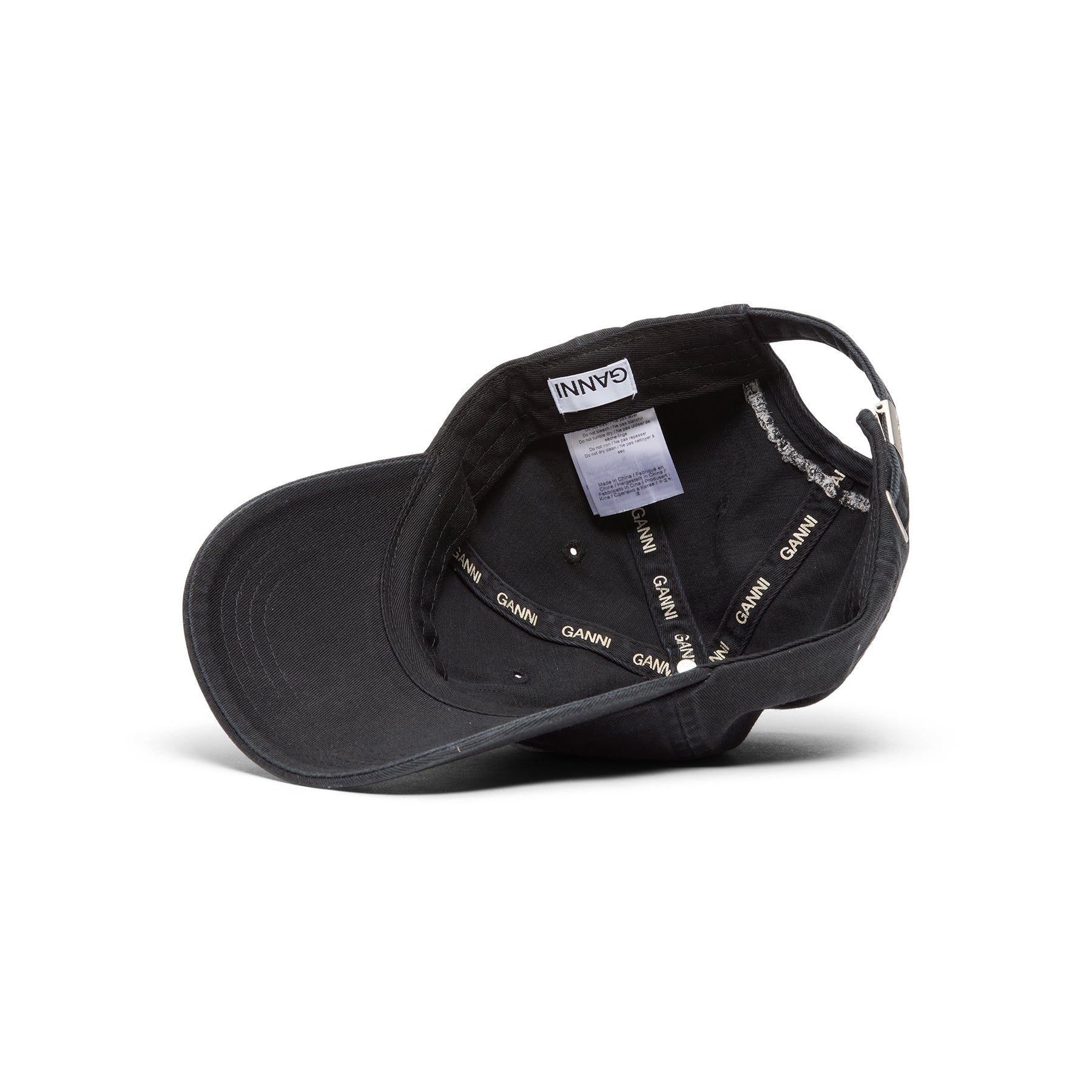 GANNI Washed Cotton Canvas Puppy Cap (Washed Black/Black)