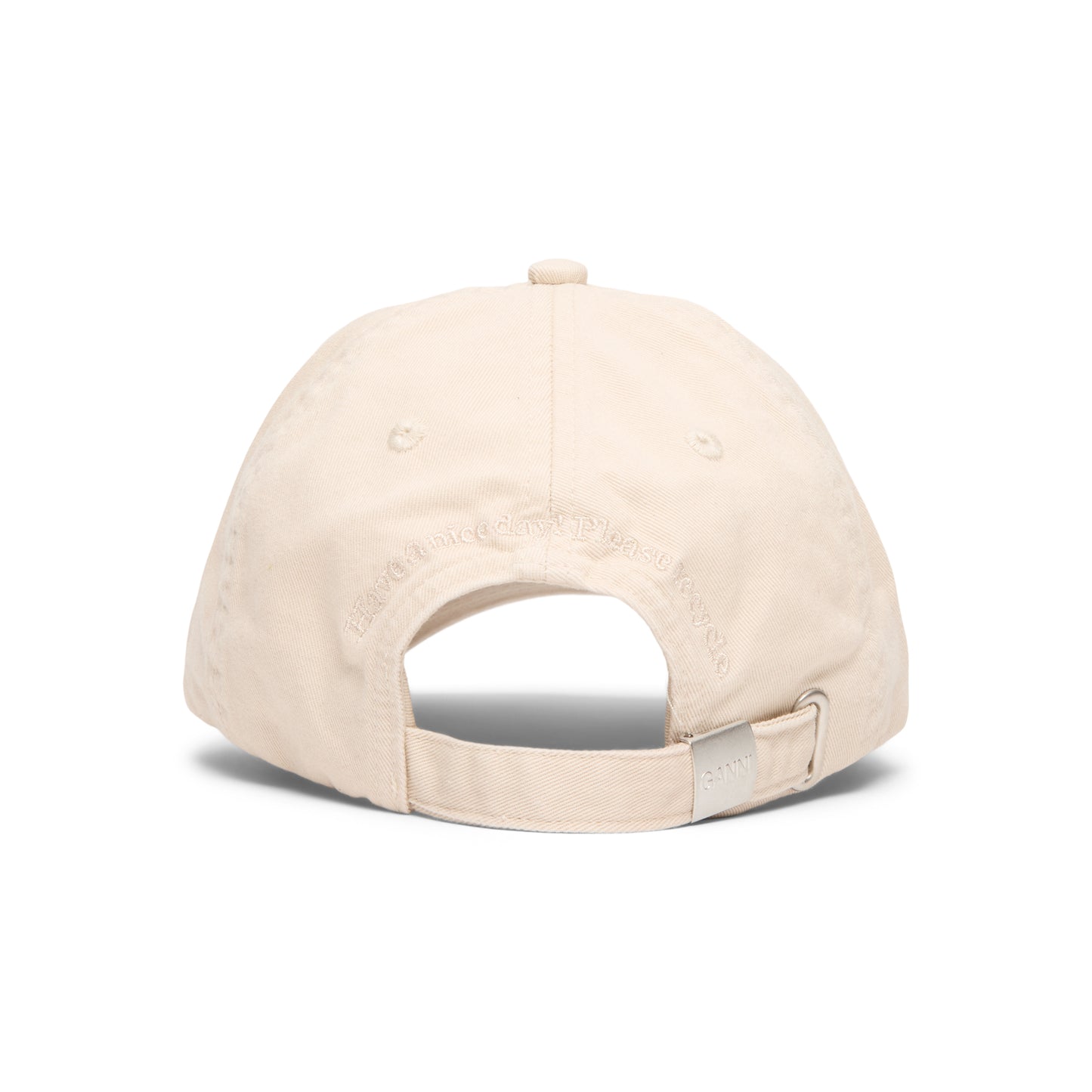 GANNI Washed Cotton Canvas Cat Cap (Egret)