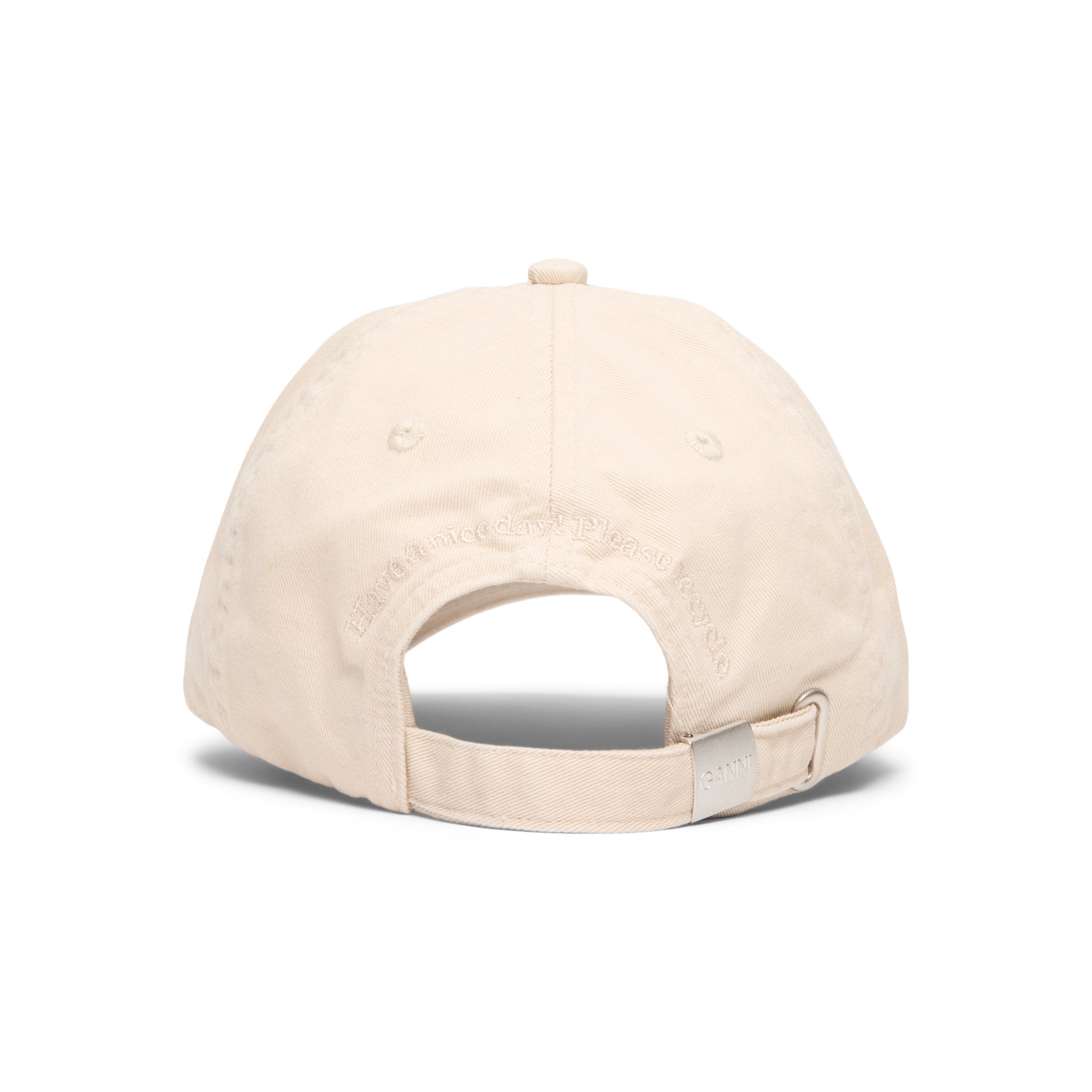 GANNI Washed Cotton Canvas Cat Cap (Egret)